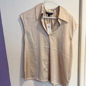 Banana Republic Beige Sleeveless Blouse